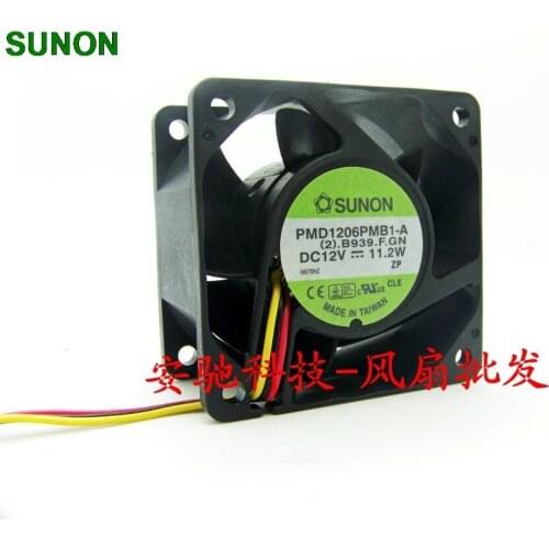 For Sunon PMD1206PMB1-A 12V 11.2W ultra- violent 6038 pairs of high speed ball bearing fan
