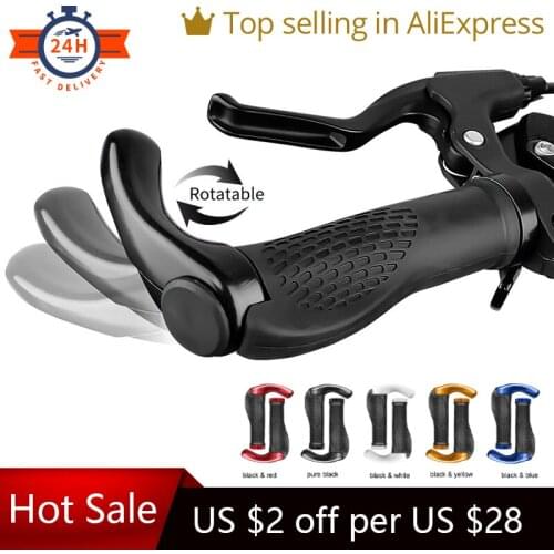 Hot Sale Bicycle Grip Handlebar Ends Cap Aluminium Alloy Lock Mountain Road Handle Bar Grip Anti-Skid Soft Rubber Bicycle Parts