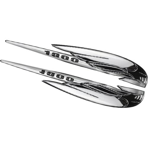 1 Pair Motorbike Gas Tank 3D Silver Emblem Badge Decals For VTX1800