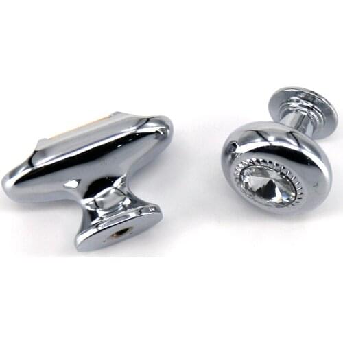 1PC Modern Fashion drawer knob silver kitchen cabinet handle knob diamond dresser cupboard knobs