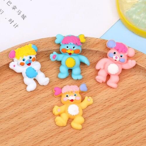 10Pcs/lot Cartoon Bear Flat back Resin Cabochon Flatbacks Phone Case Decoration DIY Scrapbooking Hair Bows Center Accessories