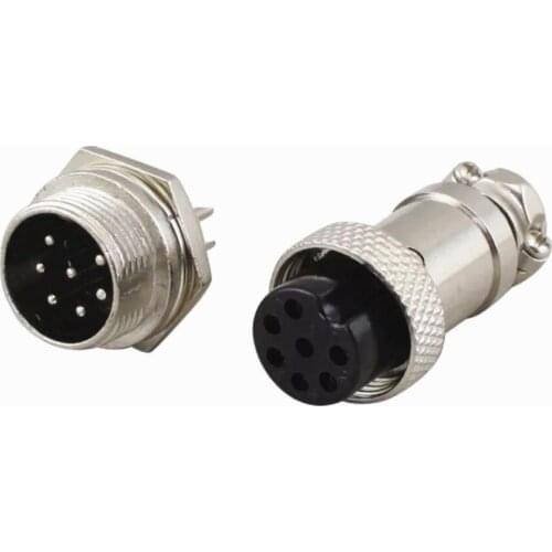 20pcs/lot GX16 16mm 7PIN Male Female Circular Aviation Socket Plug Wire Panel Connector