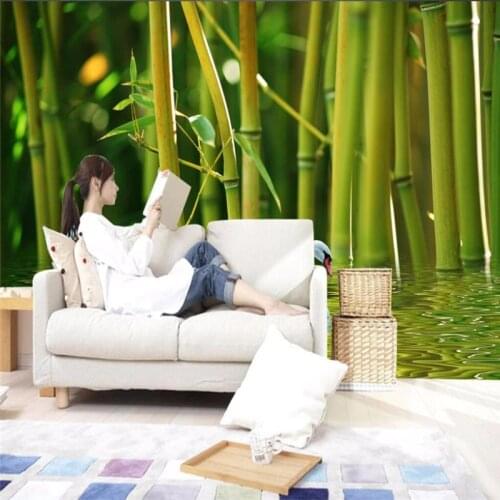 Beibehang wall wallpaper 3d Anaglyph background bamboo Swan Lake relief bedroom mural papel de parede 3D wall papers home decor