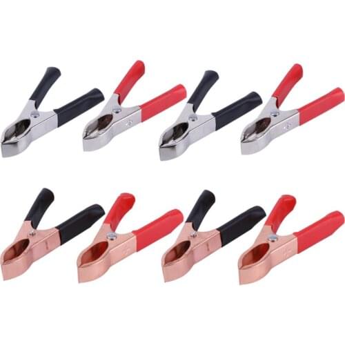 4pcs/set 72mm 75mm 30A Coated Car Battery Test Clips Alligator Clamps Insulated Testing Clip Clamp Connector