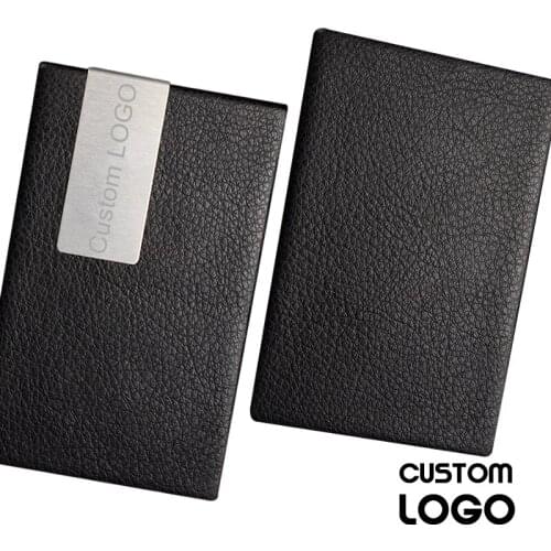 Free Shipping Business Card Holder Customize LOGO For business Card Case Cover Men Wallet Clip Metal Cards Storage Box Man Gift