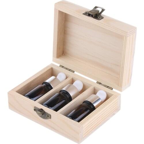 Pure Natural Wooden Essential Oils Box Display Carry Case Holder Organizer