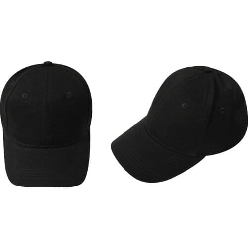Kids Plain Baseball Cap Girls Boys Junior Childrens Hat Summer-Black