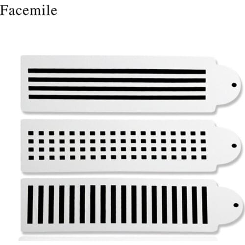 Facemile 3PCS Stripes Holes Cake Stencil Sugarcraft Cake Decorating Mold Cookie Stencil Kitchen Accessories Baking Tool For Cake