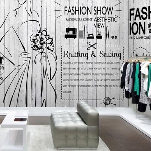 Photo wallpaper 3D custom fashion retro mural clothing store wallpaper personality non-woven wallpaper mural