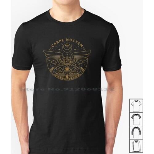 Carpe Noctem T Shirt 100% Cotton Carpe Noctem Carpe Diem Nocturnal Owl Night Night Owl Creative Monoline Midnight Midnighter