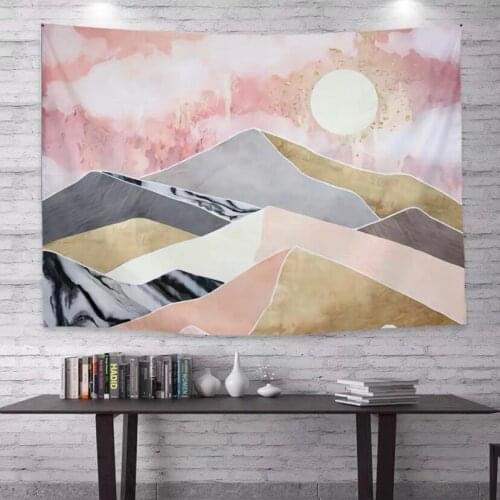 Nordic Style Tapestry Simple Aesthetic Room Decor Landscape Background Cloths Bedroom Wall Hanging Decorative Cloth Modern Art