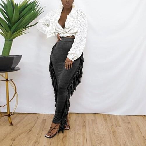 Hirigin Women Y2k Clothes Vintage Streetwear Birthday Party Cute Long Skirt Sexy Tassel Bodycon Maxi Skirt Summer Outfits