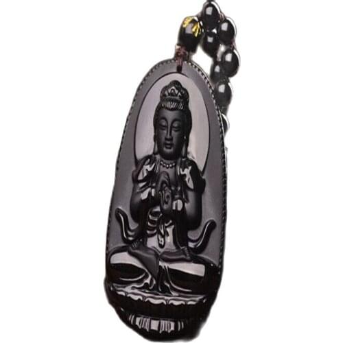 China Genuine Natural obsidian big day, if Buddha pendants