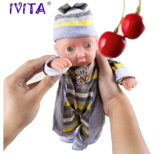 IVITA WB1504 11inch (28cm) 0.85kg Boy Eyes Opened High Quality Reborn Dolls Born Alive Full Body Silicone Baby Simulated Toys