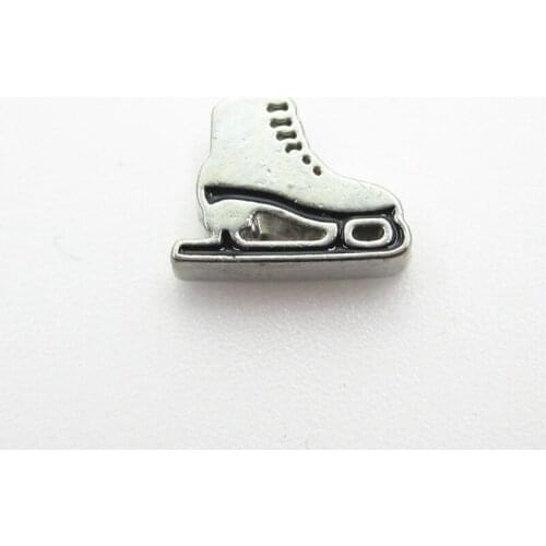 Hot selling 50pcs/lot ice skate skating shoes Floating Charms Living Glass Memory Lockets DIY Jewelry Charms Wholesale Charms