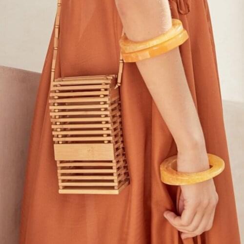 Mini mobile phone bag Hand-woven shoulder bag Fashion handmade bamboo woven bags 01-SB-xkmnbz