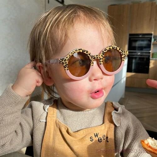 GOZLUGU Fashion Retro Round Kids Sunglasses Brand Designer Children Sunglasses Boys Girls Baby Outdoors Goggle Shades Eyewear