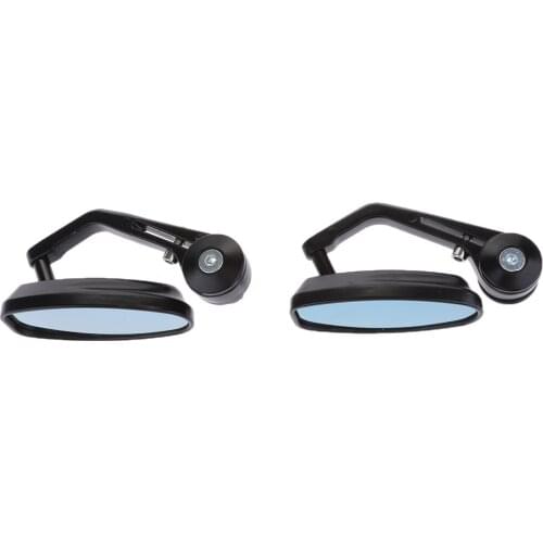 Motorcycle Handle Grip Bar End Rear Side View Mirror For Kawasaki 7/8