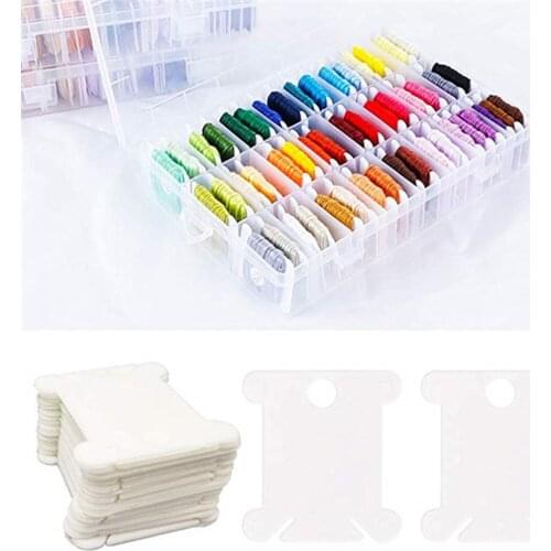 Embroidery Craft Kit, 100 Floss Bobbins + 1 Floss Winder + 1 Storage Box