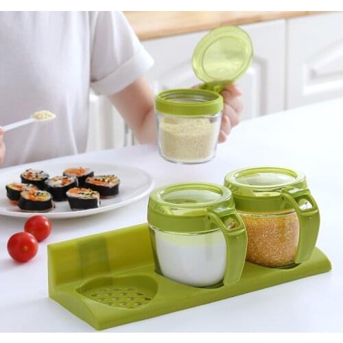 The Condiment Set Household zu he zhuang Soy Sauce Vinegar Cruet Set Seasoning Box Salt Shaker Glass Oiler Seasoning