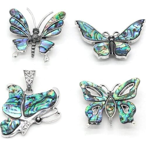 Natural Abalone Shell Brooches Pendant Cute Butterfly Brooches Pendant Charms Fit Coat Accessories Jewelry Best Gifts