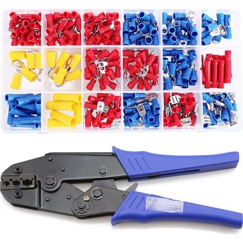 Terminals Crimping Pliers Hand Tool Sets 0.5-6mm2 Crimping Pliers + 175/300pcs Tube Insulation Terminals Crimper Crimping Tools