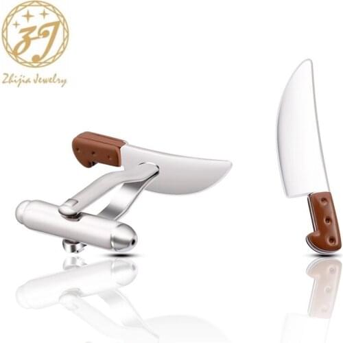 Zhijia top brand creative Knife design cufflinks trendy Suit accessories unique men cufflinks jewelry