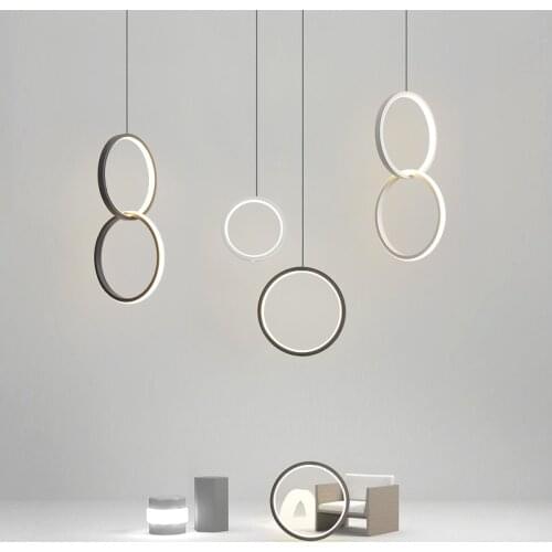 Minimalist Circle Ring Led Pendant Lights Modern Simple Hanging Lamp for Bedroom Dining Room Bar Kitchen Home Lighting Fixtures