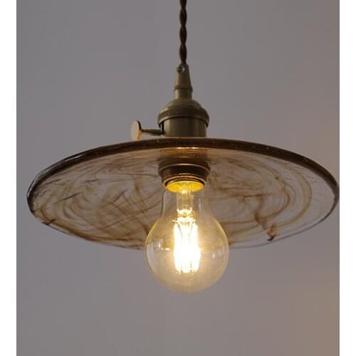 Bedroom Bedside Dining Table Lamp Japanese Retro Glass Brass Chandelier Minimalist Personality Bar LED Pendant Lights