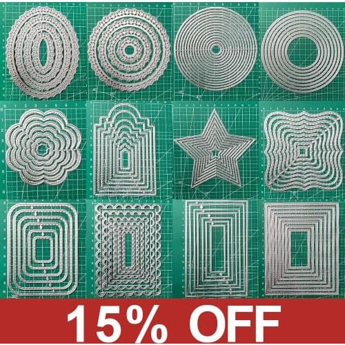 Frames Square Card Curves Border Metal Cutting Dies for DIY Scrapbook Cutting Die Paper Cards Embossed Decorative Craft Die Cut
