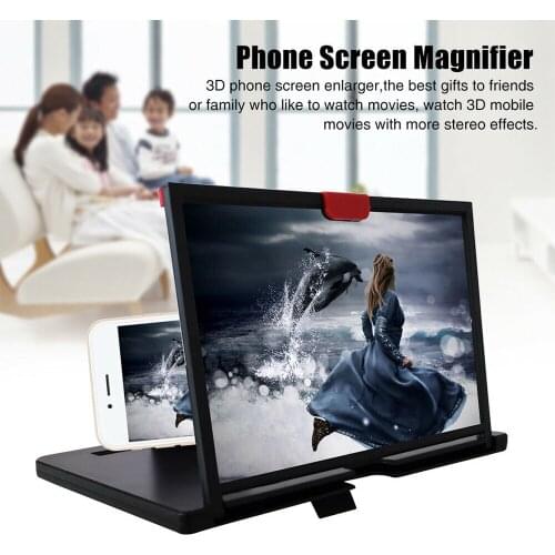 Adjustable HD 3D Smartphone Screen Amplifier 12 Inches Folding 3D Amplifier Phone Holder Stand with Strong Pressure Resistance
