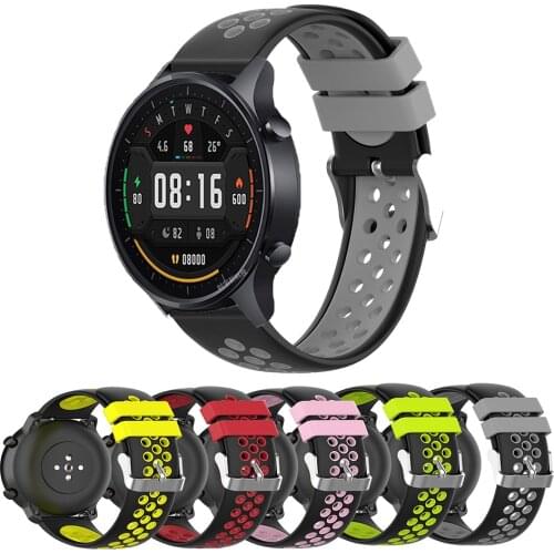 22mm Silicone Band For Xiaomi Mi Watch Color strap bracelet for Xiaomi Mi Smart Watch Color black global replacement sport