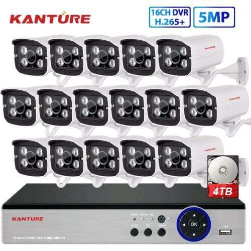 KANTURE h.265+ 16CH Video surveillance system AHD CVI Super 5MP IR night vision Security Camera System Outdoor Waterproof Camera