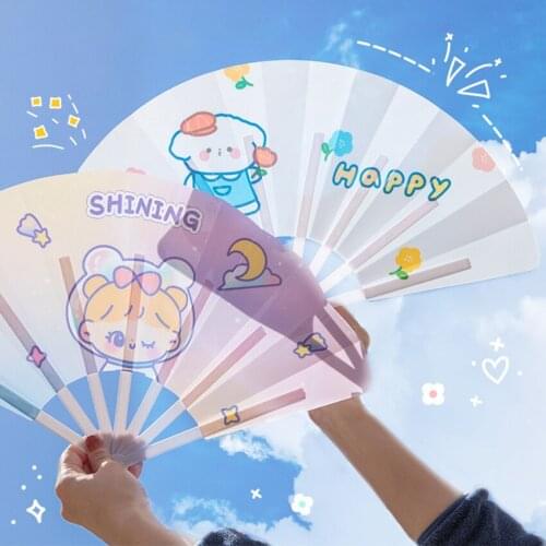 Folding Hand Fan Cartoon Handheld Folding Fan with Different Animals Patterns, Plastic Folding Fan for Wedding Dancing Party