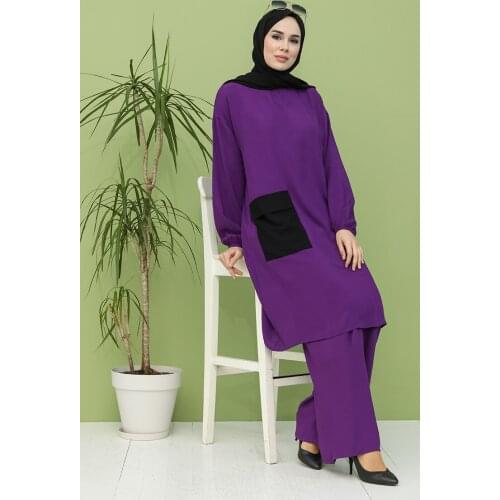 Minahill Pockets Tunic Pants Dual Suit 2349-05 Purple 2349-05