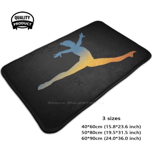 Vintage Retro Split Jump Girl Gymnastics Cool Gifts 3D Household Goods Mat Rug Carpet Foot Pad Vintage Retro Girl Gymnastics