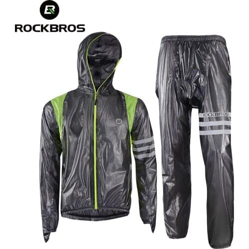 ROCKBROS 100% Waterproof Cycling Raincoat Men Women Electric Bicycle Portable Reflective Cycling Jersey MTB Road Bike Equipment
