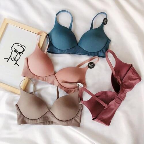 Japanese light thin bra no steel ring sports sexy smooth and comfortable top-up underwear plus size bra brassiere femme