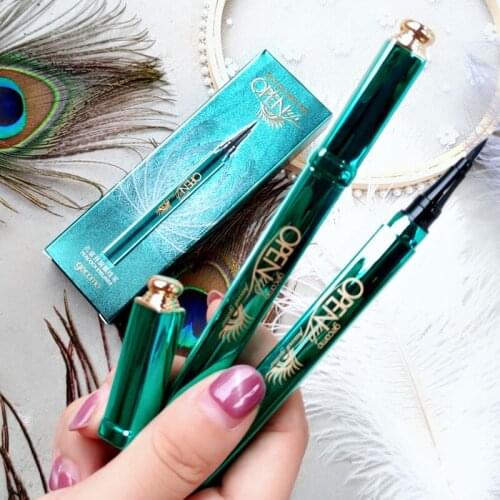 Peacock eyeliner liquid is quick-drying, waterproof, sweat-proof, durable, non-blooming and non-makeup makeup eyeliner