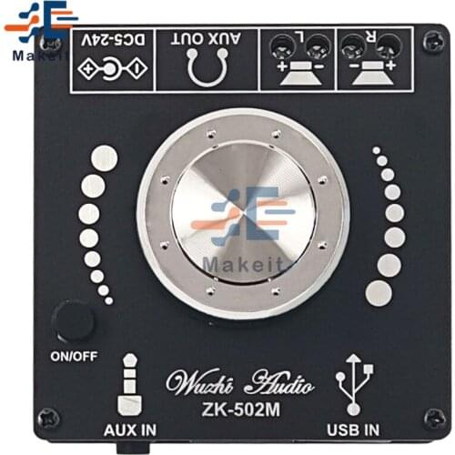 ZK-502M MINI Bluetooth 5.0 Power Audio Amplifier Board Amplifier For Speakers 50WX2 Stereo AMP Amplificador Home Theater AUX USB