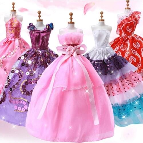 1pc Handmake Wedding Princess Dress Elegant Clothing Gown Skirt Shoes For Dolls Dresses