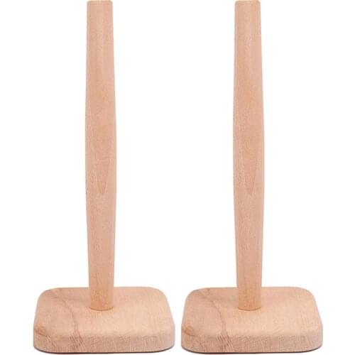 2 Pcs Paper Towel Holder Wood Towel Stand Standing Towel Rack Kitchen Towel Holder Paper Towel Countertop Dispenser