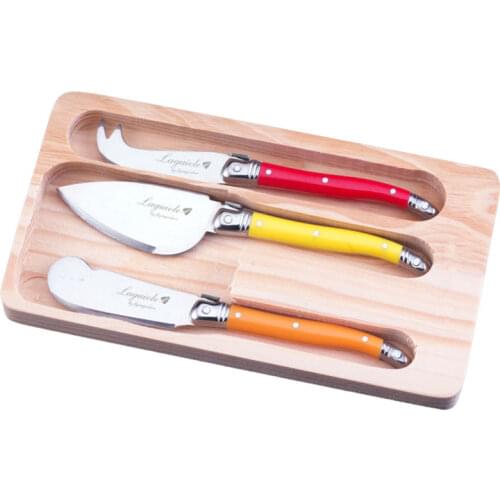 15cm 5.9inch 3pcs Laguiole Cheese Spreaders Butter Knife Cutter Rainbow Cake Scraper Slicer Kitchen Utensil Red Dinnerware set