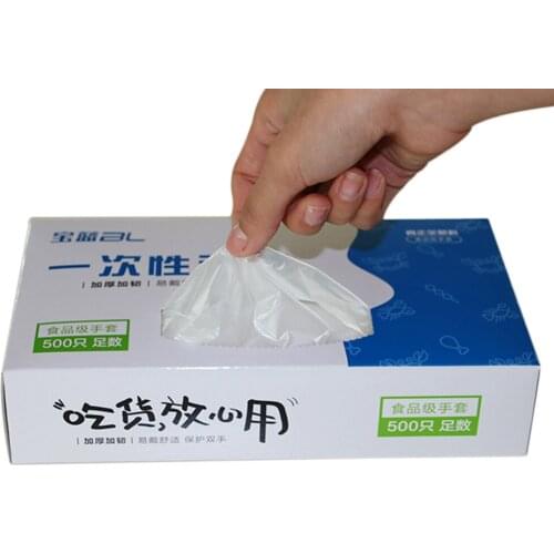 500PCS/Box Food Plastic Gloves Disposable Gloves for Restaurant Kitchen BBQ Eco-friendly Food Gloves Fruit Vegetable Gloves