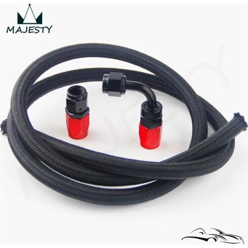 AN4 4-AN STEEL OIL/FUEL LINE HOSE 1M/3FT + STRAIGHT+ 90 degree SWIVEL FITTING