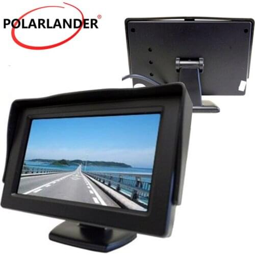 New 4.3 Inch color TFT Car Monitor 2 Video Input Car Monitor display Backup rear camera reverse priority