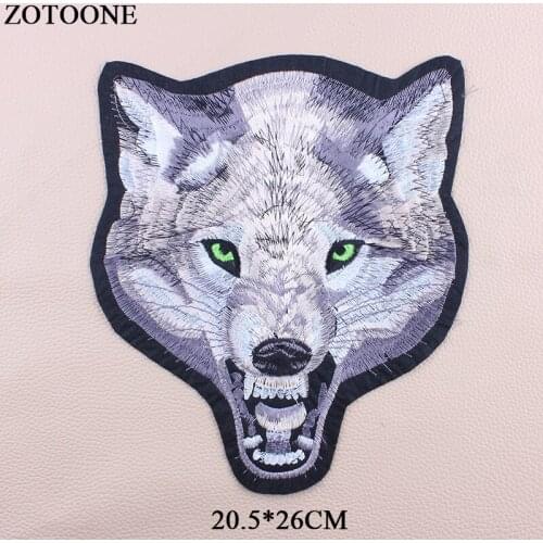 ZOTOONE Big Wolf Patches For Clothing Punk Animal Stickers For Jacket Applique Embroidery Rock Decals Cloth Patch DIY Accessory