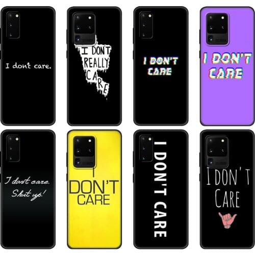 Black tpu Case For Honor 8a Prime 8s 9 10X Lite 9A 9C 9X Premium Pro 9S Case Cover I don't care Text