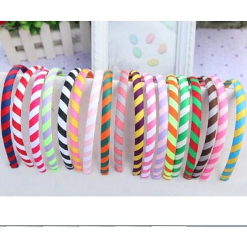 Boutique two-tone grosgrain ribbon fully lined winding hair bands hair Accessories Basic head bands for Woman Girl 100pcs FJ3131