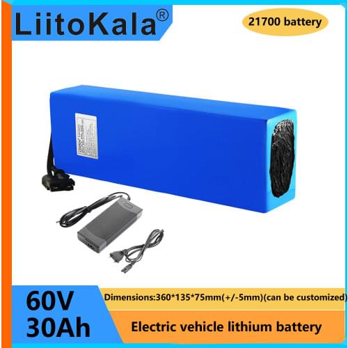 LiitoKala 60V 30ah 16S6P electric scooter bateria 60V 30AH Electric Bicycle Lithium Battery Scooter 60V 1000W ebike battery